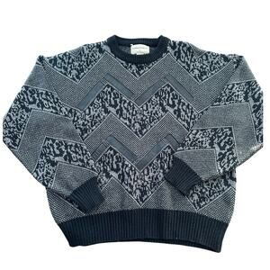 Limited Edition By Expressions Sweater Men’s Large Vintage Retro Gray Geometric